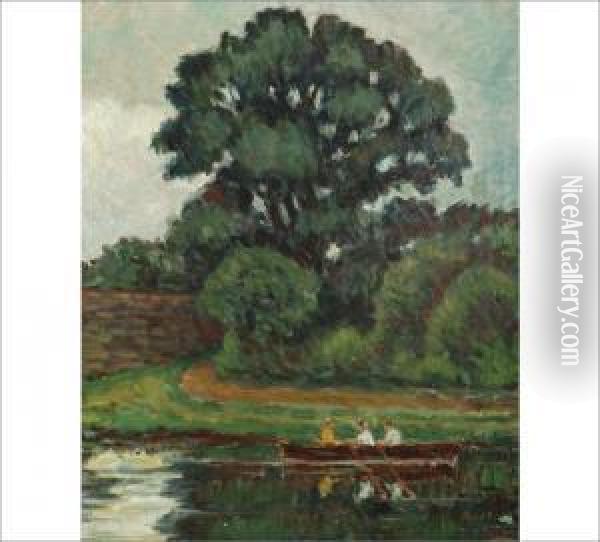 Rowers Oil Painting - Alfred William Finch
