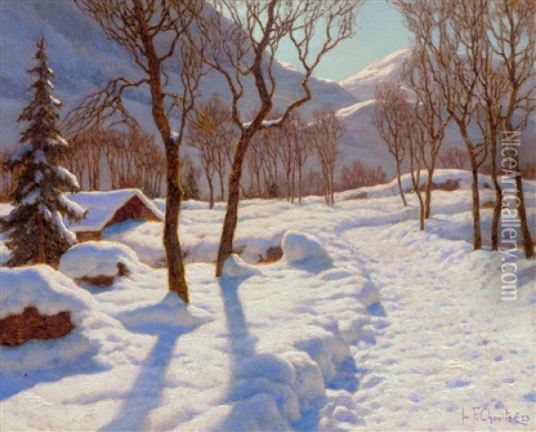 Scene D'hiver Dans Les Alpes Oil Painting - Ivan Fedorovich Choultse