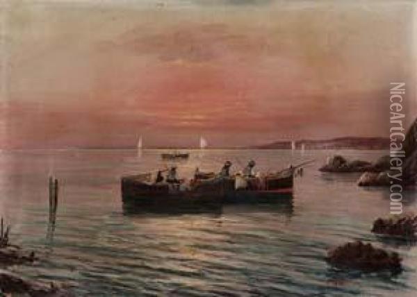 Scena Di Pesca Oil Painting - Vincenzo D'Auria