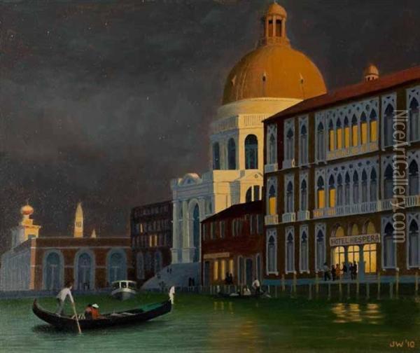 Grand Canal, Venice Oil Painting - John Carleton Wiggins