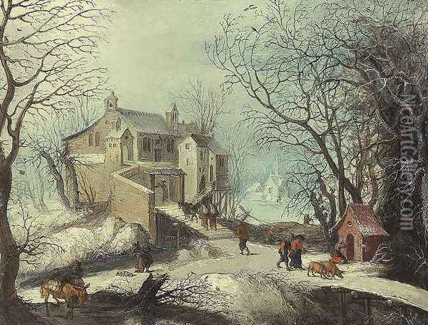 Winter Landscape Oil Painting - Frans de Momper