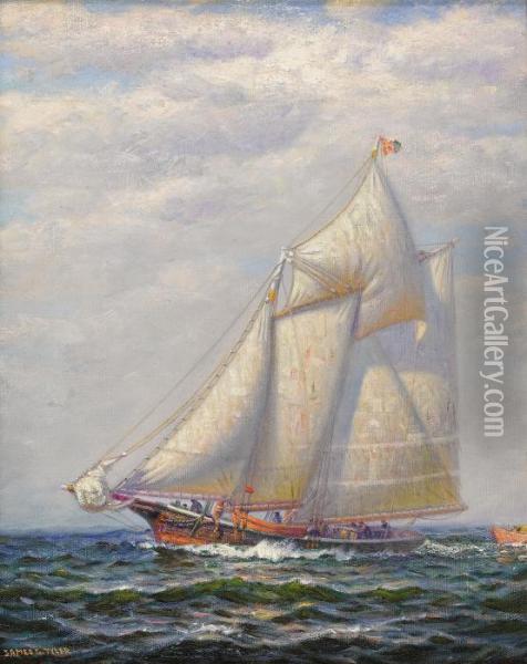Vessel At Sea Oil Painting - James Gale Tyler