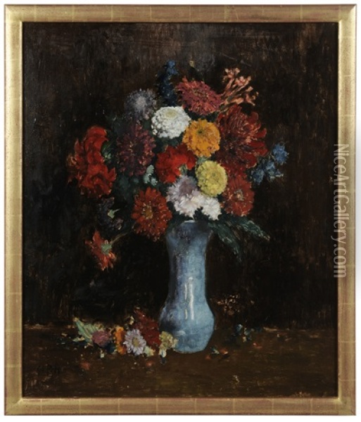 Vase Of Summer Flowers Oil Painting - Gottfried Van Pelt