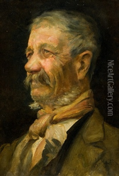Portret Muze Oil Painting - Ludwig (Ludek) Marold