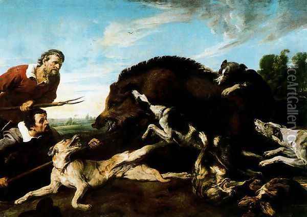 The boar hunting Oil Painting - Frans Snyders