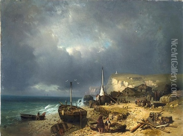 Before The Storm Oil Painting - Tony-Francois de Bergue