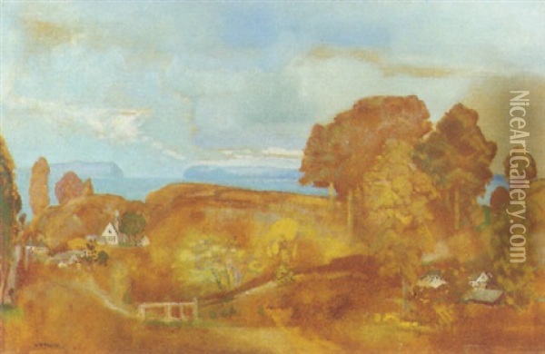 Hudson Valley Oil Painting - Arthur B. Davies