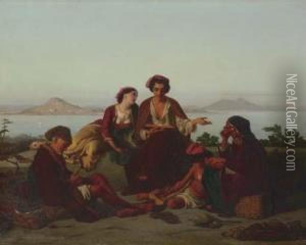 Graziella Oil Painting - Rudolf August Wilhelm Lehmann