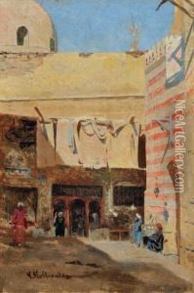 Mercato Arabo Oil Painting - Alfons Hollaender