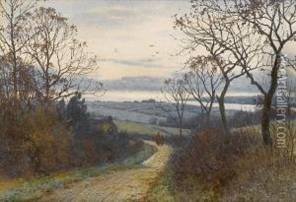 Figures On A Country Lane At Dusk Oil Painting - William Fraser Garden