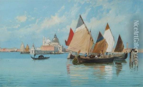 Fishing Boats Oil Painting - Natale Gavagnin