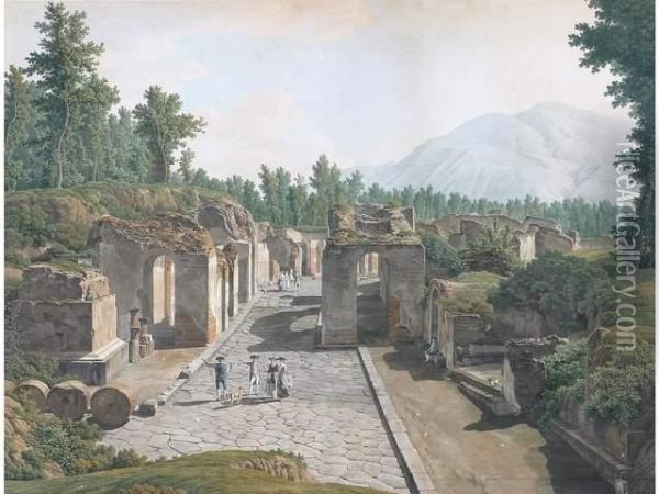 Promeneurs Dans Les Ruines Oil Painting - Giovanni Battista Lusieri