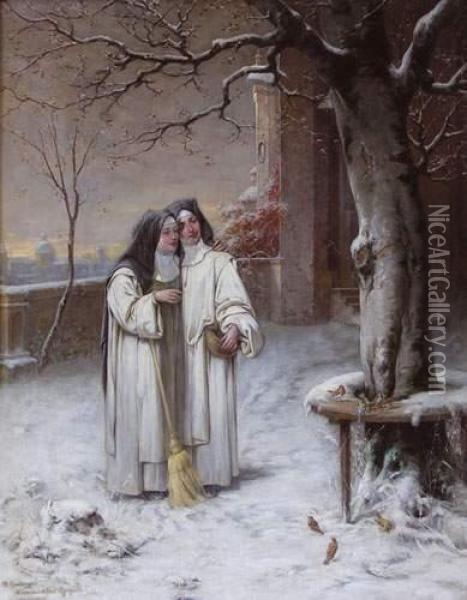 Deux Religieuses Oil Painting - Adolf Humborg