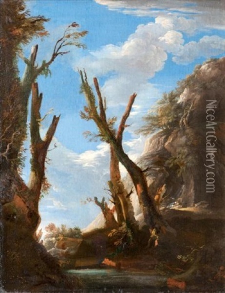 Paysage Italien Oil Painting - Jean-Antoine Constantin d'Aix