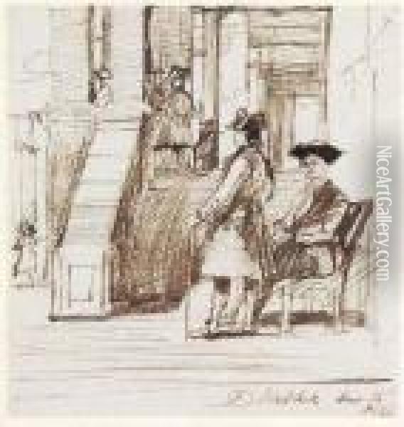 Pensioners At Greenwich Oil Painting - Sir David Wilkie