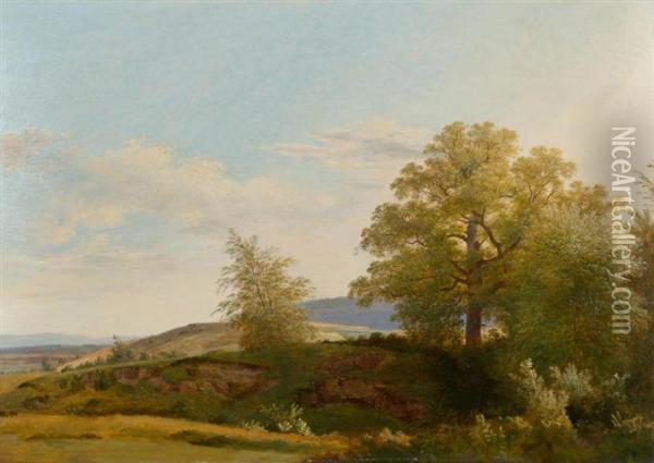 Landscape Near Geneva. 1810 - 1820. Oil Painting - Wolfgang-Adam Toepffer