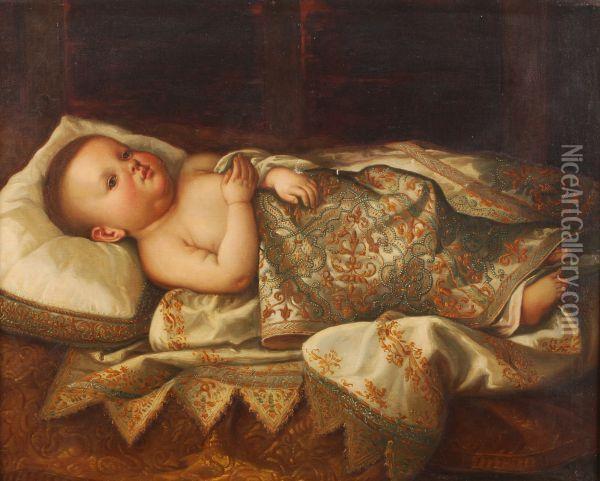 Portrait Of Prince Leopold De' Medici As A Baby Oil Painting - Tiberio di Tito