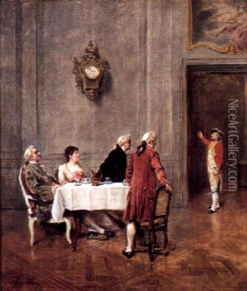 Un Evenement Au Chateau Oil Painting - Maurice Blum