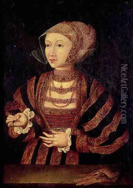 Portrait of Anne of Cleves 1515-57 Fourth wife of Henry VIII of England Oil Painting - Hans Holbein the Younger
