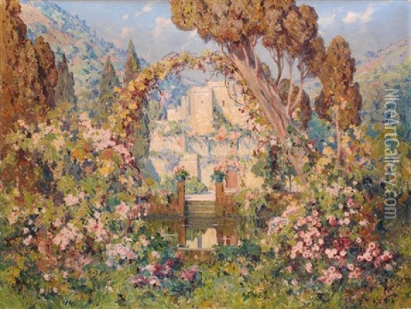 Le Jardin D'alger Oil Painting - Eugene F. A. Deshayes