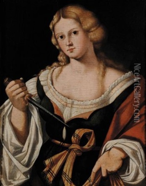 Suicidio Di Lucrezia Oil Painting - Bernardino Licinio