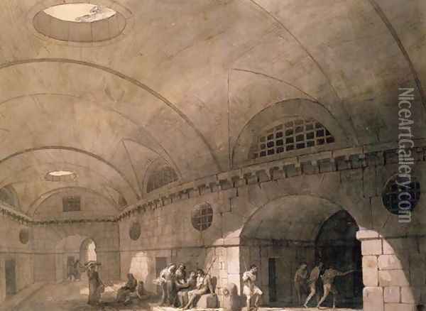 T31459 A Prison Scene, 1794 Oil Painting - Antonio Zucchi