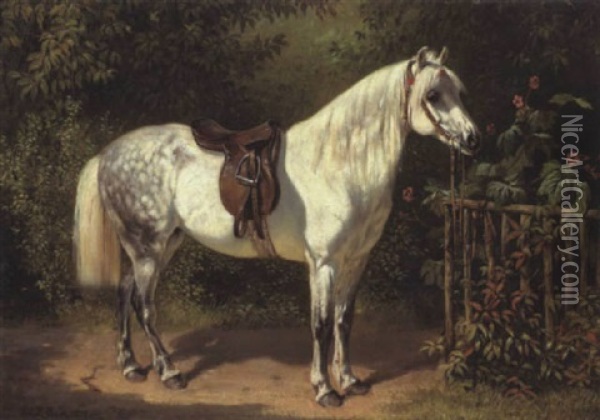 Reiterpony Des Friedrich Freiherrn Von Moreau Oil Painting - Emil Adam