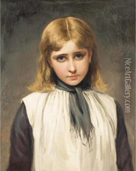Portrait Of A Girl Oil Painting - Charles Sillem Lidderdale