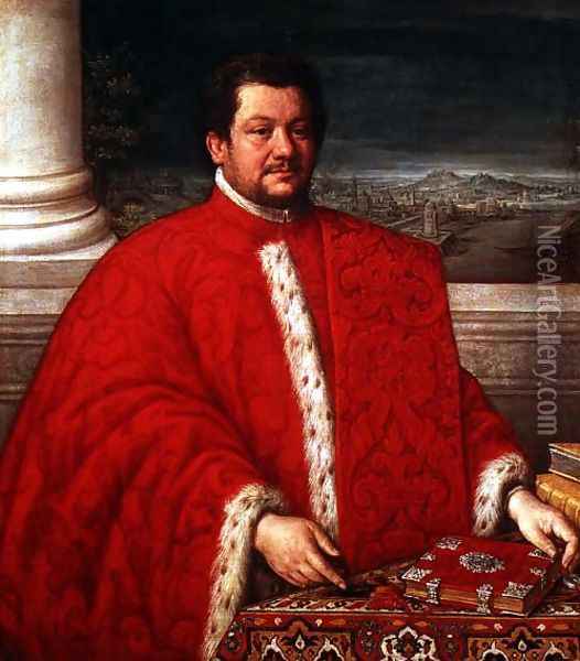 Portrait of a Procurator of St. Mark Oil Painting - Leandro Bassano