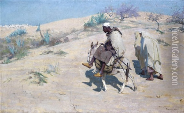 Desert Travellers Oil Painting - Alexander Mann