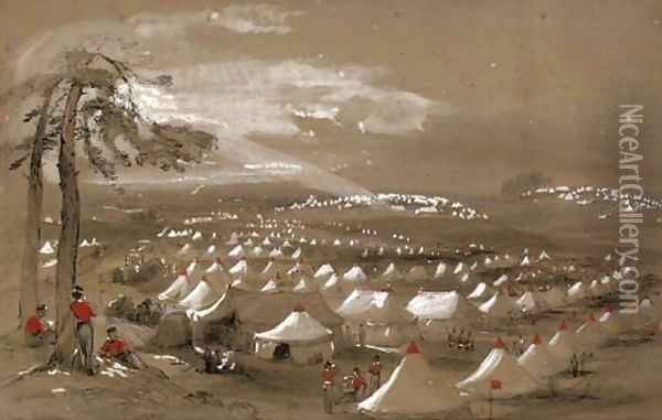 Camp Chobham Oil Painting - George Bryant Campion