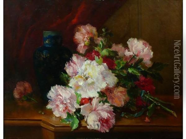 Bouquet De Roses Oil Painting - Eugene Henri Cauchois