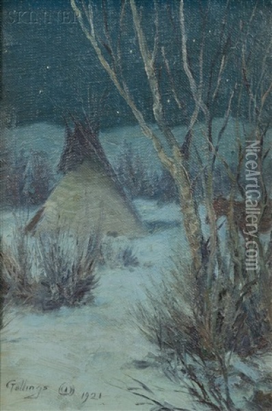 Night Encampment Oil Painting - Elling William Gollings