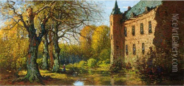 A View Of The Castle Of Doorwerth Oil Painting - Cornelis Kuypers