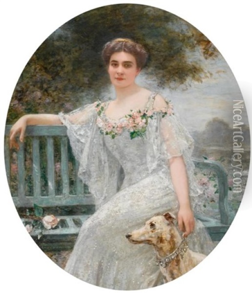 Portrait Einer Dame, Wohl Der Vera Nimidoff Oil Painting - Henri Gervex