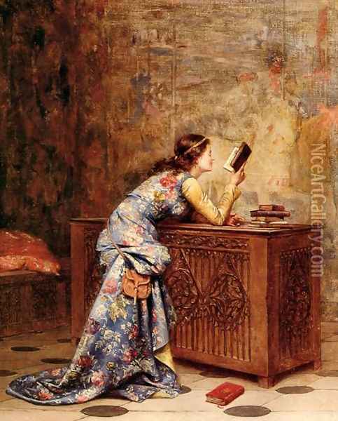 Captivated Oil Painting - Adolphe-Alexandre Lesrel