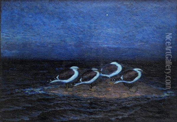 Trutgrundet (mansken) Oil Painting - Axel Sjoeberg