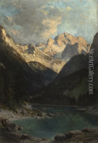 View Of The Rockies Oil Painting - Frederic Marlett Bell-Smith