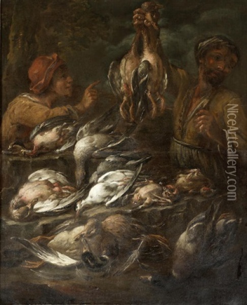 The Poultry Seller Oil Painting - Felice Boselli