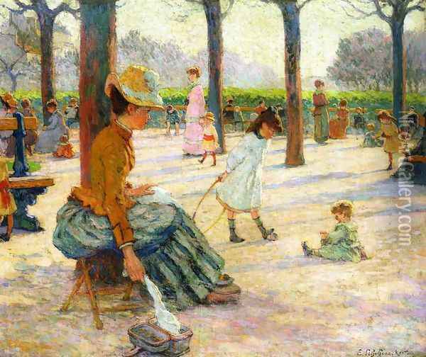 The Square at Luxembourg Park Oil Painting - Claude Emile Schuffenecker