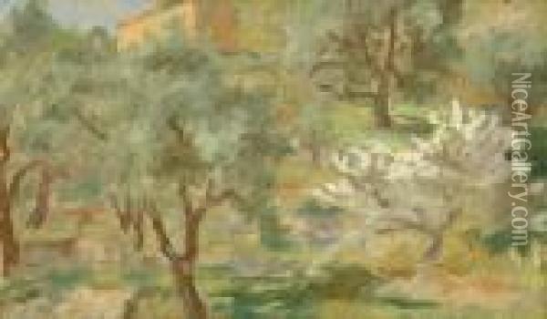 Hillside In Provence Oil Painting - Bonny Rupert