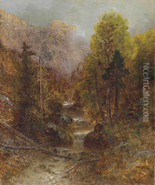 Woodland Brook Oil Painting - Ralph Albert Blakelock