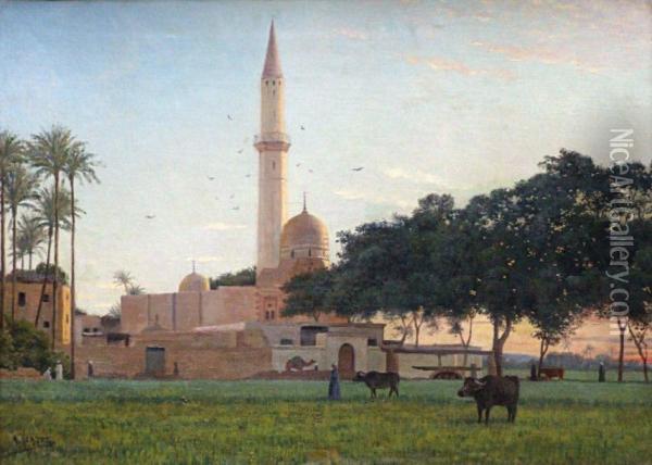 Mosquee Pres Du Caire Oil Painting - Arthur Herzog