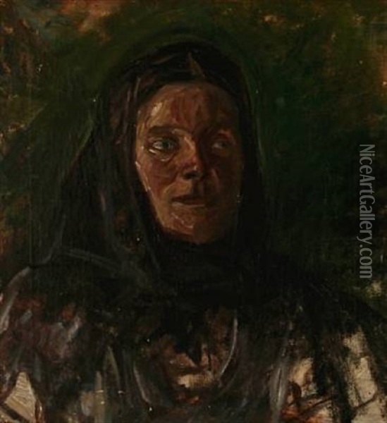 A Country Woman Oil Painting - Albert Gottschalk