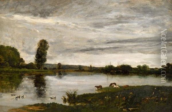 La Vallee De L'oise Oil Painting - Charles Francois Daubigny