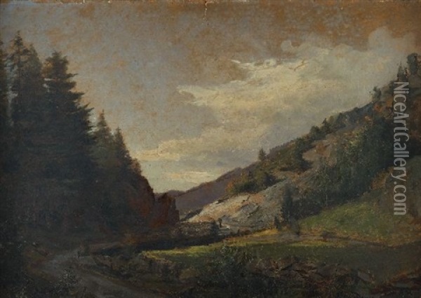 Paysage De Montagne Oil Painting - Joseph Megard