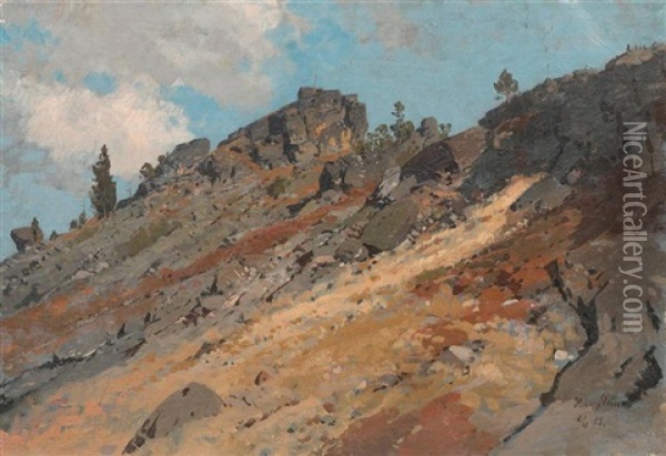 Berglandschaft Hoher Stein Oil Painting - Rudolf Schuster