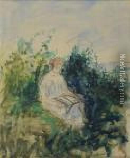 Jeune Fille Dans Un Jardin Oil Painting - Pierre Laprade