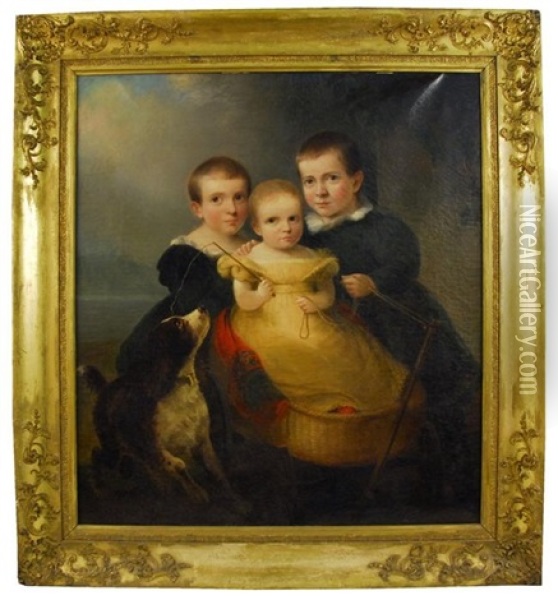 The Lincoln Children Of Wareham Oil Painting - Alvan Fisher