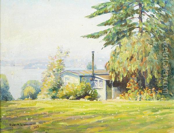 Summer Cabin On The Water Oil Painting - Robert Alexander Graham